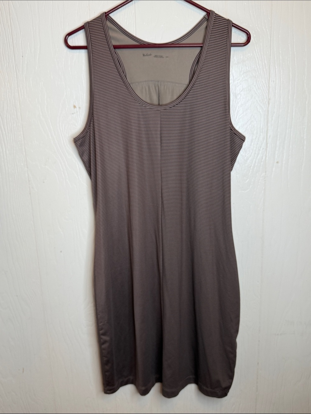 Woolrich Brown and Cream Striped Scoop Tank